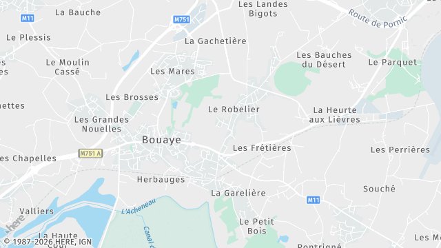 Carte de la zone d'intervention à Bouaye