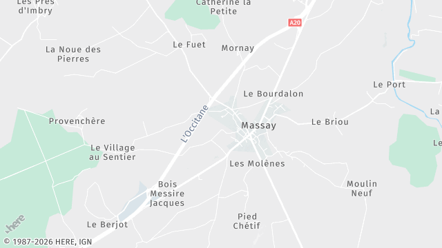 Carte de la zone d'intervention à Massay