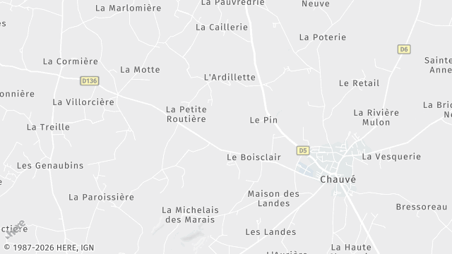 Carte de la zone d'intervention à Chauvé