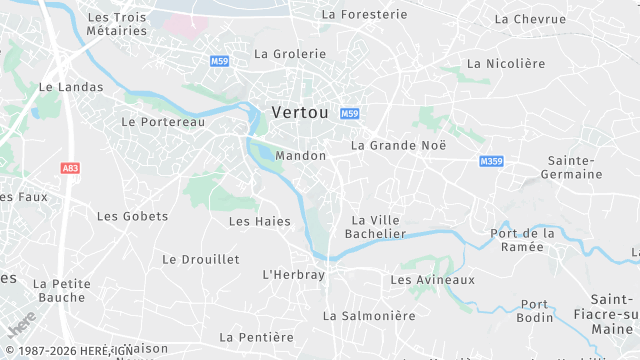Carte de la zone d'intervention à Vertou