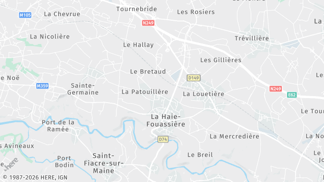 Carte de la zone d'intervention à La Haie-Fouassière
