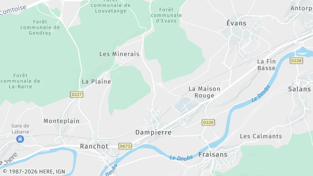 Carte de la zone d'intervention à Dampierre