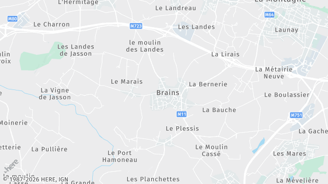Carte de la zone d'intervention à Brains