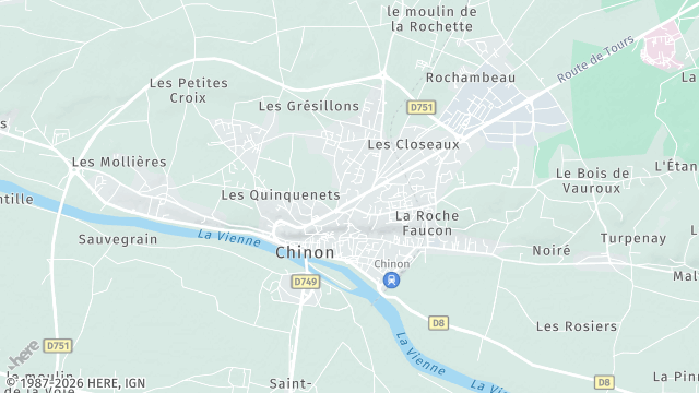 Carte de la zone d'intervention à Chinon
