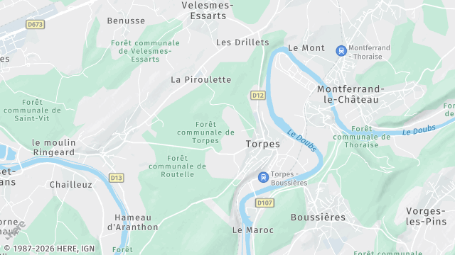 Carte de la zone d'intervention à Torpes