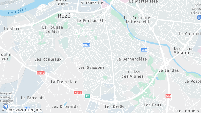 Carte de la zone d'intervention à Rezé