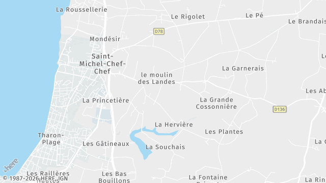 Carte de la zone d'intervention à Saint-Michel-Chef-Chef