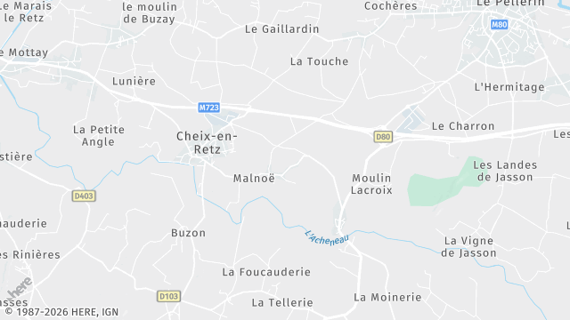 Carte de la zone d'intervention à Cheix-en-Retz