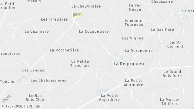 Carte de la zone d'intervention à La Regrippière