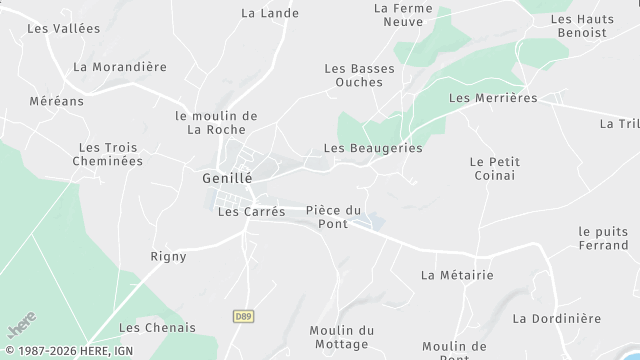 Carte de la zone d'intervention à Genillé