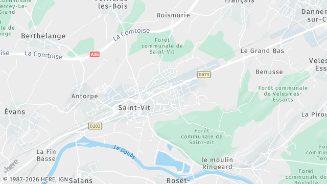 Carte de la zone d'intervention à Saint-Vit