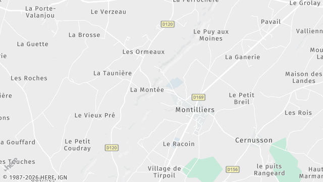 Carte de la zone d'intervention à Montilliers