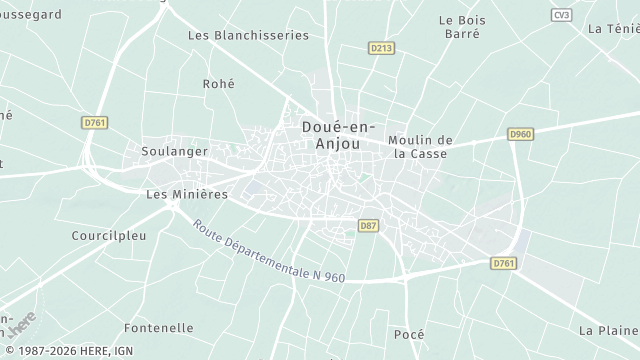 Carte de la zone d'intervention à Doué-en-Anjou