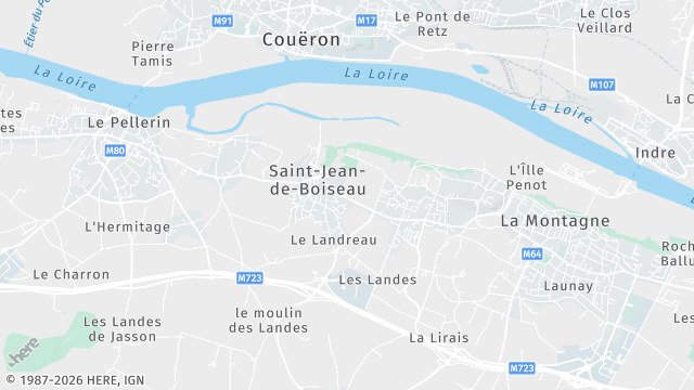 Carte de la zone d'intervention à Saint-Jean-de-Boiseau