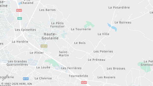 Carte de la zone d'intervention à Haute-Goulaine