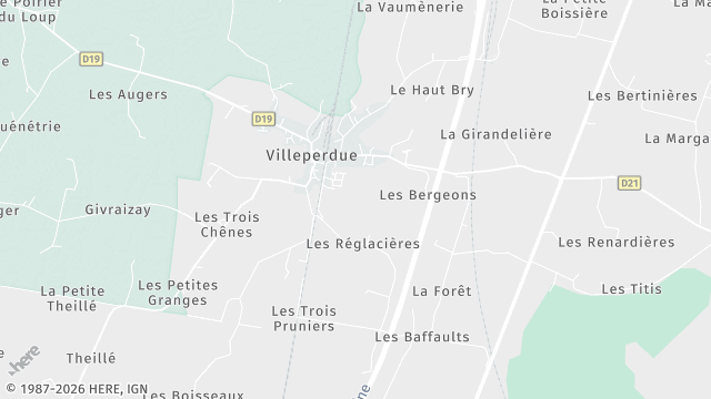 Carte de la zone d'intervention à Villeperdue