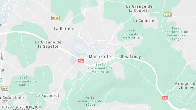 Carte de la zone d'intervention à Mamirolle