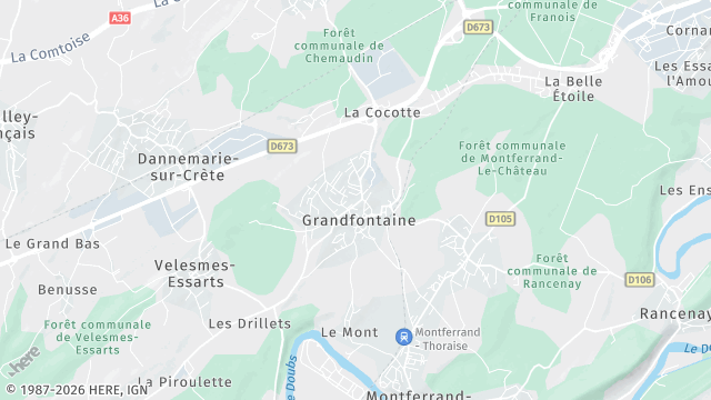 Carte de la zone d'intervention à Grandfontaine