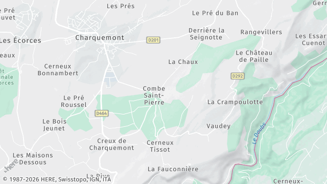 Carte de la zone d'intervention à Charquemont