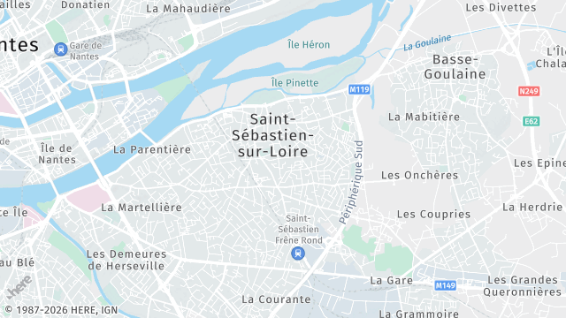 Carte de la zone d'intervention à Saint-Sébastien-sur-Loire