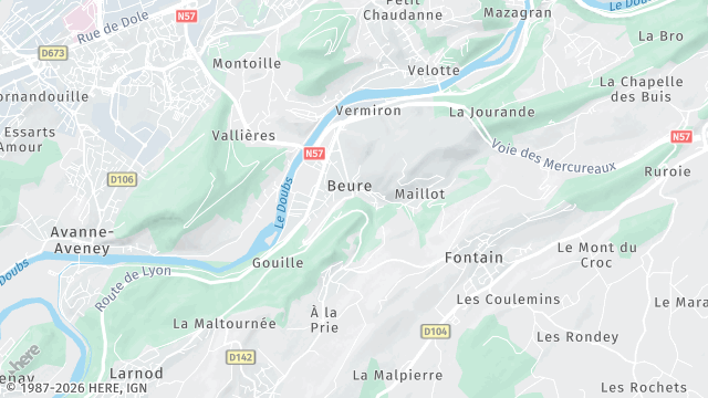 Carte de la zone d'intervention à Beure
