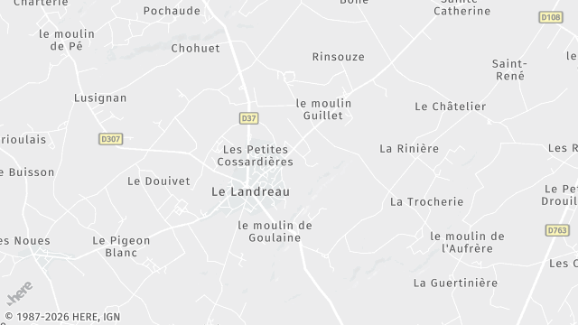 Carte de la zone d'intervention à Le Landreau