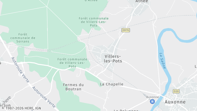 Carte de la zone d'intervention à Villers-les-Pots