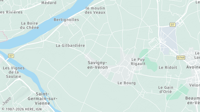 Carte de la zone d'intervention à Savigny-en-Véron