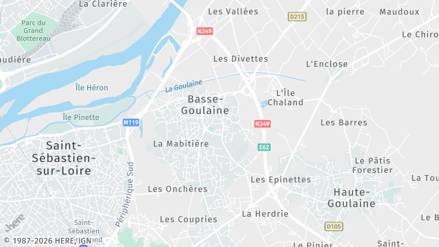 Carte de la zone d'intervention à Basse-Goulaine