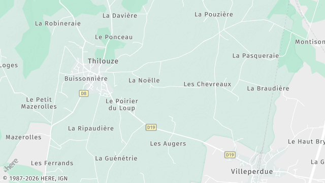 Carte de la zone d'intervention à Thilouze