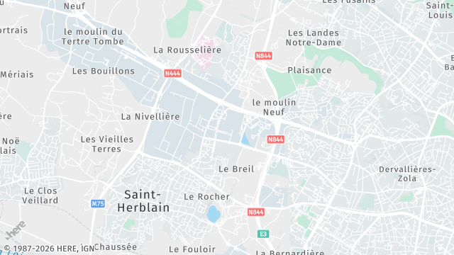 Carte de la zone d'intervention à Saint-Herblain