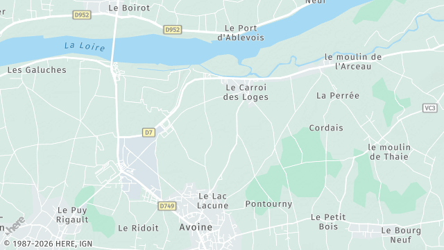 Carte de la zone d'intervention à Avoine