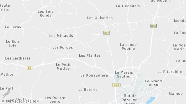 Carte de la zone d'intervention à Saint-Père-en-Retz