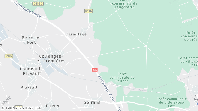 Carte de la zone d'intervention à Collonges-et-Premières