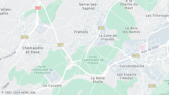 Carte de la zone d'intervention à Franois