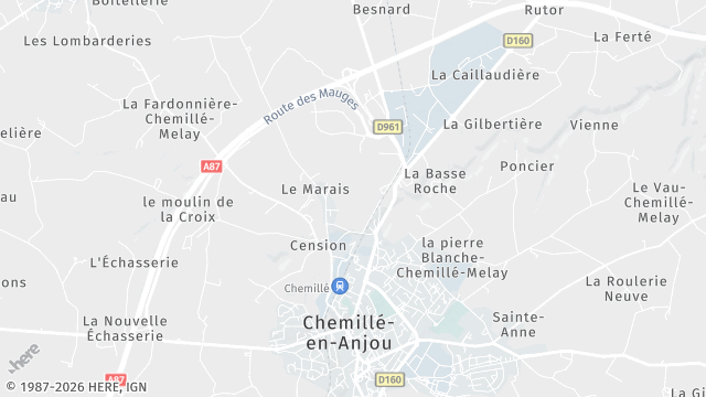 Carte de la zone d'intervention à Chemillé-en-Anjou
