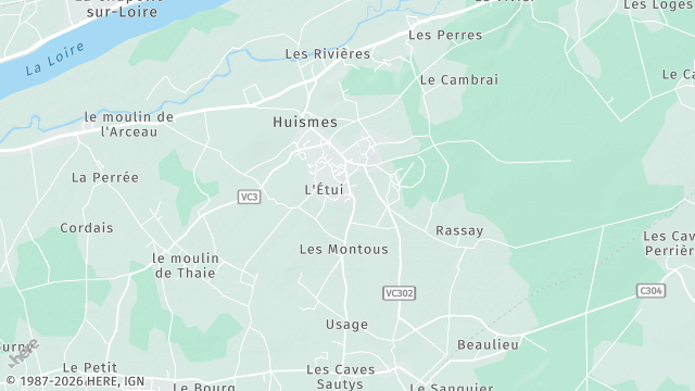 Carte de la zone d'intervention à Huismes