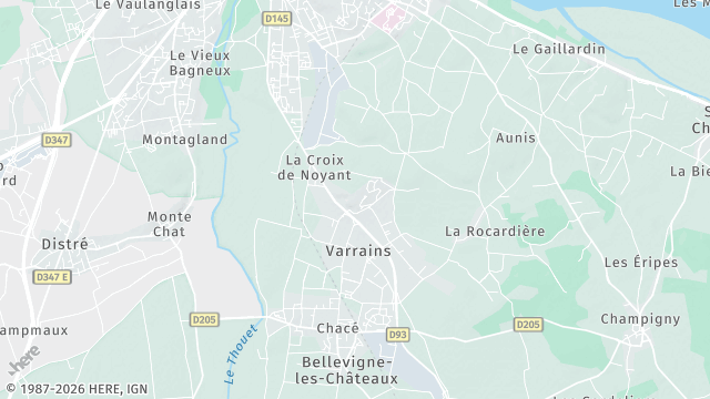 Carte de la zone d'intervention à Varrains