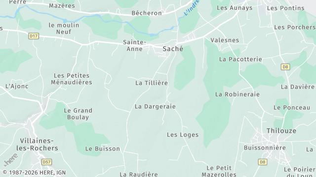 Carte de la zone d'intervention à Saché