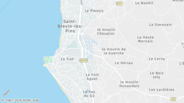 Carte de la zone d'intervention à Saint-Brevin-les-Pins