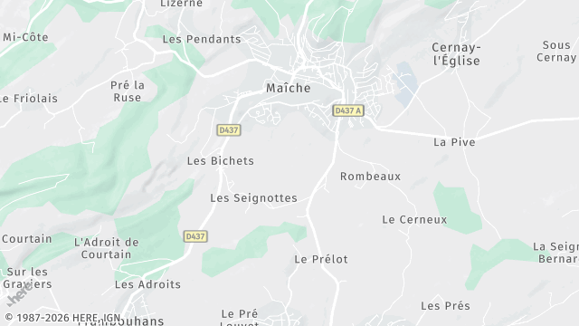 Carte de la zone d'intervention à Maîche