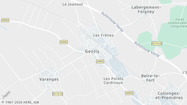 Carte de la zone d'intervention à Genlis