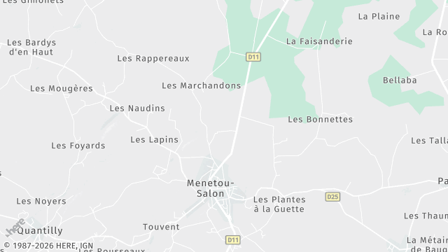 Carte de la zone d'intervention à Menetou-Salon