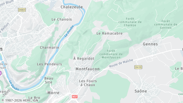 Carte de la zone d'intervention à Montfaucon