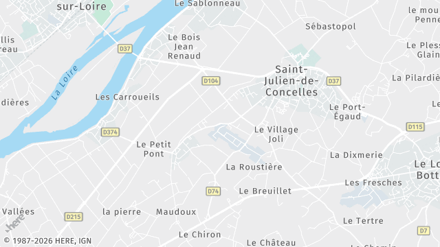 Carte de la zone d'intervention à Saint-Julien-de-Concelles