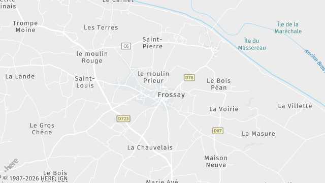 Carte de la zone d'intervention à Frossay