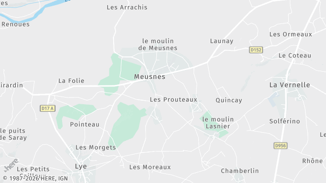 Carte de la zone d'intervention à Meusnes