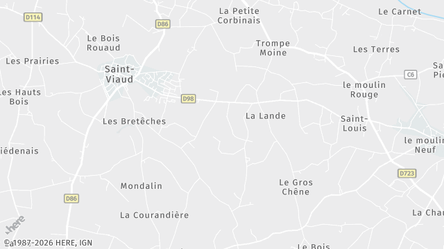 Carte de la zone d'intervention à Saint-Viaud