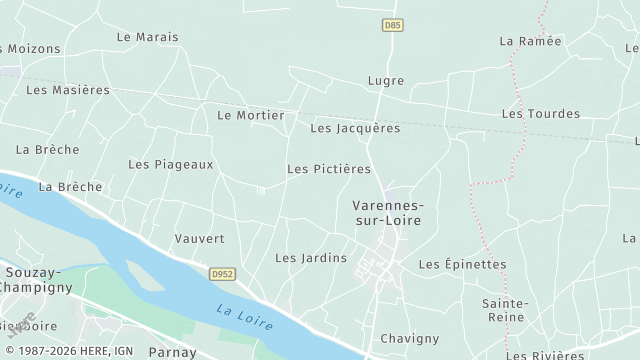 Carte de la zone d'intervention à Varennes-sur-Loire