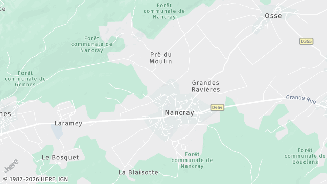 Carte de la zone d'intervention à Nancray